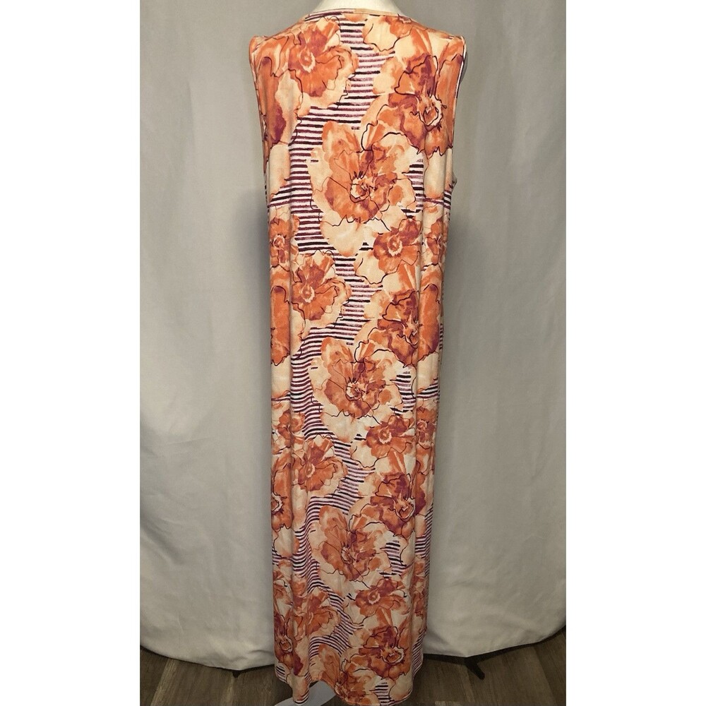 Chico's Dress Asymmetrical Womens 2 M/L Sleeveless Floral Midi Boho Tropical - Picture 4 of 10